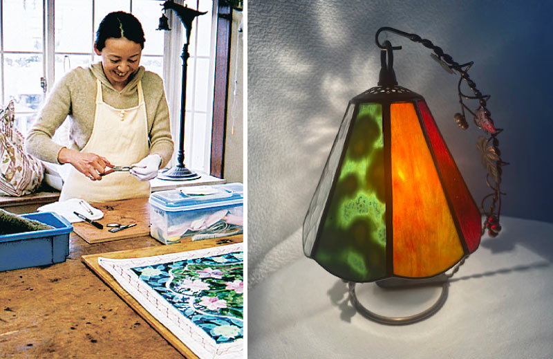 一日完結のステンドグラス講座。光の反射が織りなす美しい手作りランプ